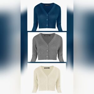 NWT Set Of 3 Urban Coco Cropped Cardigans Sz. L